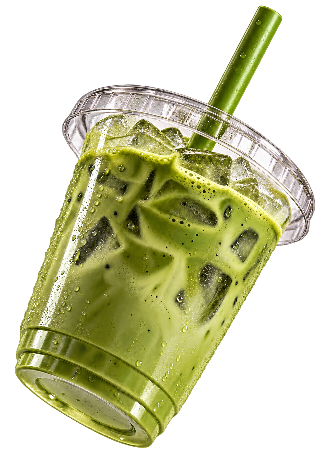 Realistic iced matcha